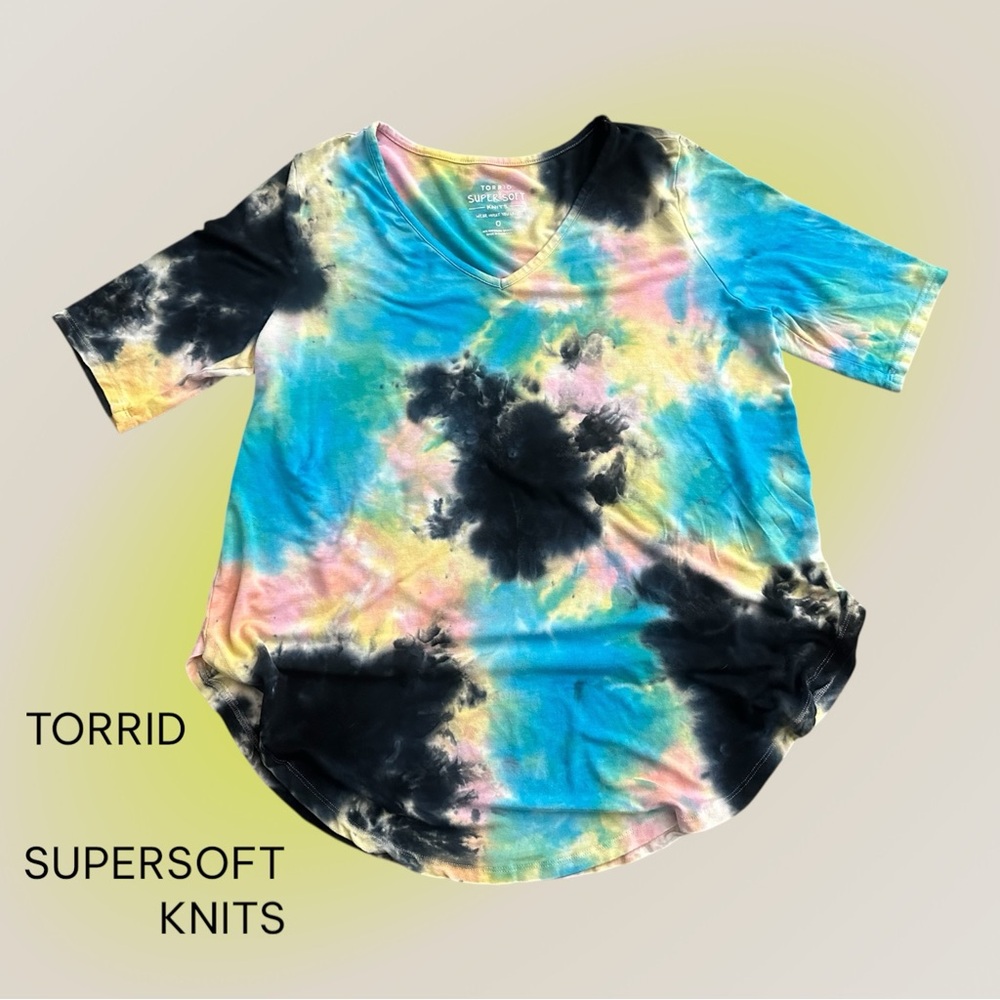 Torrid Multicolor Tie-Dye Supersoft Knit Top